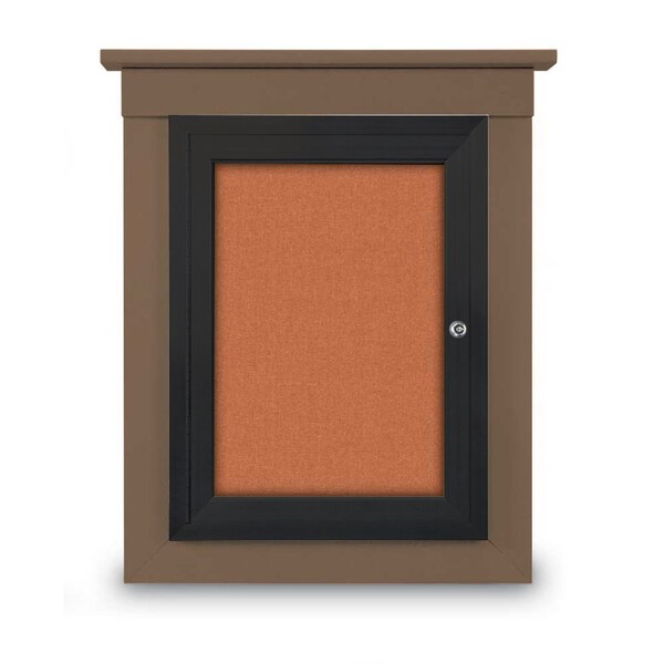 72"x36" 3-Door Enclosed Letterboard, Header, Black Vinyl/Lt Oak